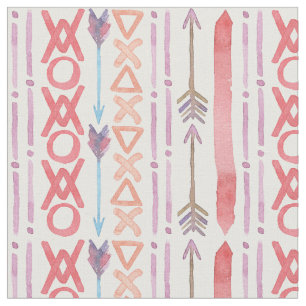 Boho Pink Bold Waterverf Stof