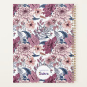 Boho Pink Bourgondië Floral en Blue Botanicals Planner (Achterkant)
