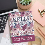 Boho Pink Bourgondië Floral en Blue Botanicals Planner<br><div class="desc">Laten we het nieuwe jaar beginnen met veel bloeiende hoop en enthousiasme! Dit mooie bloemenpatroon is elegant, schattig en meisjesachtig. Creëer denken aan een zeer positieve, zeer levendige vrouw die ik de eer had om te hebben als mijn Geheime Zuster Santa. Ze is zo liefdevol, positief, dankbaar voor alles wat...</div>
