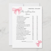 Boho Pink Bow Bruiloft schoen spel partij spel Kaa Aankondiging (Voorkant)