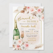 Boho Pink Brunch en Bubbly Vrijgezellenfeest Kaart (Voorkant)