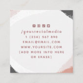 Boho Pink Butterfly Mystic Moon Handmade Jewelry Vierkante Visitekaartje (Achterkant)