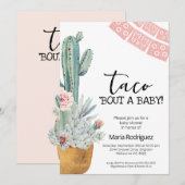 Boho Pink Cactus Taco Bout A Baby shower Kaart (Voorkant / Achterkant)