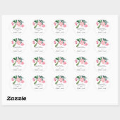 BOHO PINK CHRIST THORN BLOOM WATERVERF WEDING RONDE STICKER (Vel)