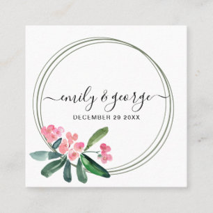 BOHO PINK CHRIST THORN BLOOM WEBSITE RSVP VIERKANTE VISITEKAARTJE