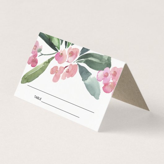 BOHO PINK CHRIST THORN BLOOM WEDING PLACE KAART (Voorkant)