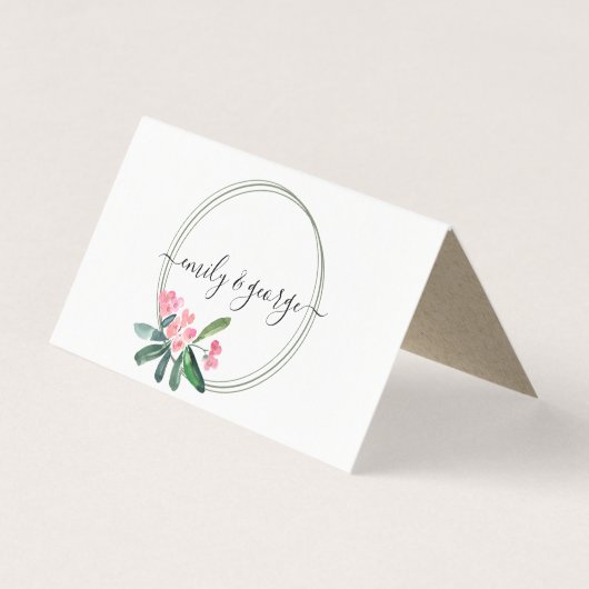 BOHO PINK CHRIST THORN BLOOM WEDING PLACE KAART (Achterkant)