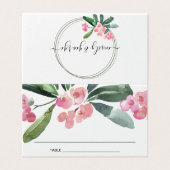 BOHO PINK CHRIST THORN BLOOM WEDING PLACE KAART (Buitenkant ongevouwen)