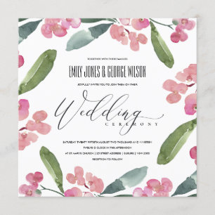 BOHO PINK CHRIST THORN CACTI BLOOM LIJST WEDING KAART