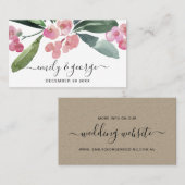 BOHO PINK CHRIST THORN CACTI BLOOM WEDDING WEBSITE VISITEKAARTJE (Voorkant / Achterkant)