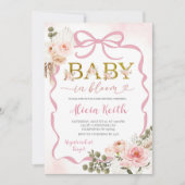Boho Pink Coquette Pampas Grass Baby Shower Baby i Kaart (Voorkant)