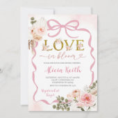 Boho Pink Coquette Pampas Grass Baby Shower Love i Kaart (Voorkant)