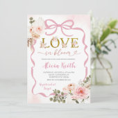 Boho Pink Coquette Pampas Grass Baby Shower Love i Kaart (Staand voorkant)