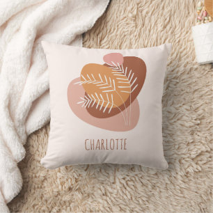 Boho Pink Custom Name Soft Baby Girl Nursery Kid  Kussen