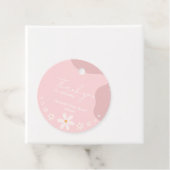 Boho Pink Daisy Baby shower Party Bedankjes Labels (In situ)