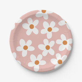 Boho Pink Daisy Birthday Papieren Bordje