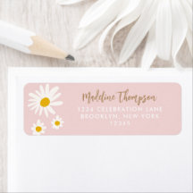 Boho Pink Daisy Flower Floral Script Typografie