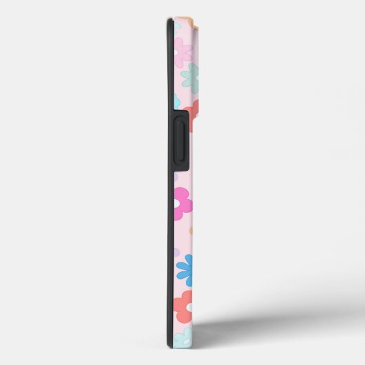 Boho Pink Daisy Flowers Patroon Case-Mate iPhone Case (Achterkant / Rechts)