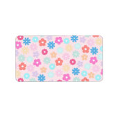 Boho Pink Daisy Flowers Patroon Etiket (Voorkant)