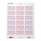 Boho Pink Daisy Flowers Patroon Etiket (Full Sheet)