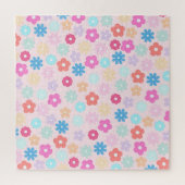 Boho Pink Daisy Flowers Patroon Legpuzzel (Verticaal)