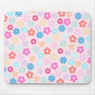 Boho Pink Daisy Flowers Patroon Muismat