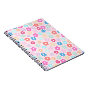 Boho Pink Daisy Flowers Patroon Notitieboek