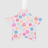 Boho Pink Daisy Flowers Patroon Ornament (achterkant)