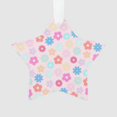 Boho Pink Daisy Flowers Patroon Ornament (voorkant)