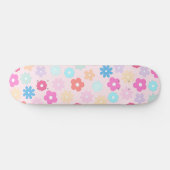 Boho Pink Daisy Flowers Patroon Persoonlijk Skateboard (Horizontaal)