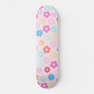 Boho Pink Daisy Flowers Patroon Persoonlijk Skateboard