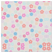Boho Pink Daisy Flowers Patroon Stof (Close Up)