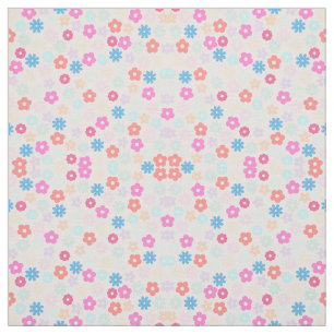 Boho Pink Daisy Flowers Patroon Stof