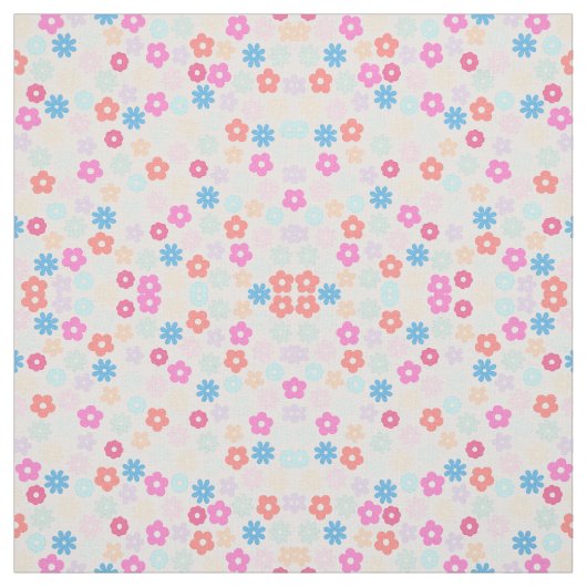 Boho Pink Daisy Flowers Patroon Stof (Swatch)