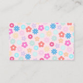 Boho Pink Daisy Flowers Patroon Visitekaartje (Achterkant)