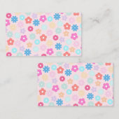 Boho Pink Daisy Flowers Patroon Visitekaartje (Voorkant / Achterkant)