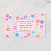 Boho Pink Daisy Flowers Patroon Visitekaartje (Achterkant)