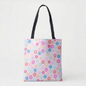 Boho Pink Daisy Flowers Pattern Tote Bag (Voorkant)