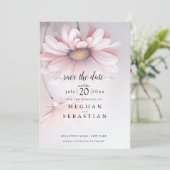 Boho Pink Daisy Save The Date (Staand voorkant)