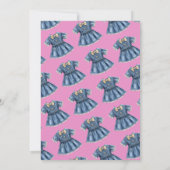 Boho Pink Denim Girl Blue Jean Baby Shower Kaart (Achterkant)