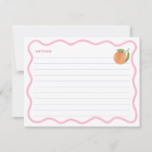 Boho Pink Doodle Citrus Vrijgezellenfeest Recept K Kaart (Achterkant)