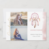 Boho Pink Dream Catcher Uw foto's toevoegen Afstud Aankondiging (Voorkant)