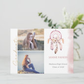 Boho Pink Dream Catcher Uw foto's toevoegen Afstud Aankondiging (Staand voorkant)