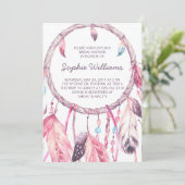 Boho Pink Dreamweaver Vrijgezellenfeest Kaart (Staand voorkant)