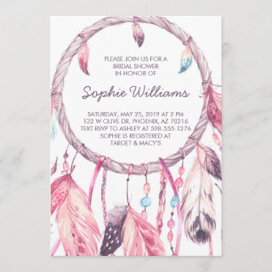 Boho Pink Dreamweaver Vrijgezellenfeest Kaart