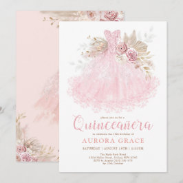 Boho Pink Dress Quinceañera Mis Quince 15 Años Kaart