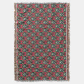 Boho Pink en Aqua Fancy Pattern Throw Blanket Deken (Voorkant Verticaal)