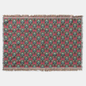 Boho Pink en Aqua Fancy Pattern Throw Blanket Deken (Voorkant)