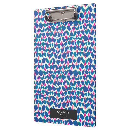 Boho Pink en Blue Brushstrokes Klembord (Links)