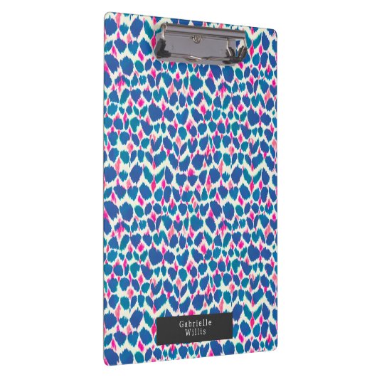 Boho Pink en Blue Brushstrokes Klembord (Rechts)